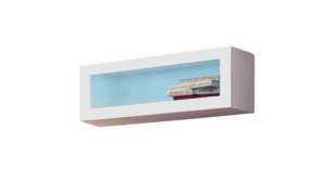 Виго витрина навесная малая горизонтальная Белый Фасадный 0101 90*30*35 см, Белый   Фиеста