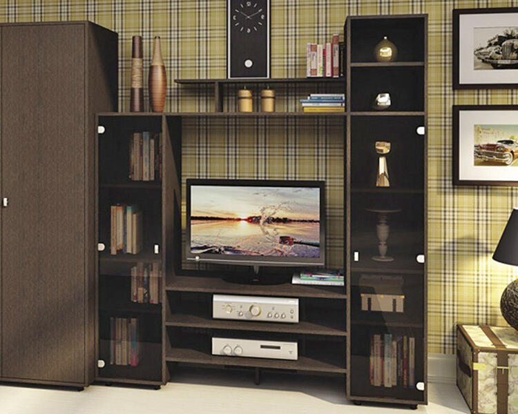 Гостиная Рубис Венге 0854 165*40*190 см, Черный   Фиеста