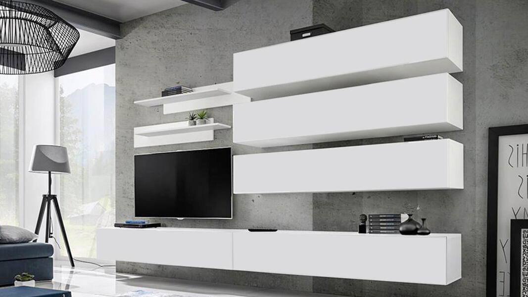 Гостиная 4 Белый Фасадный 0101 320*40*180 см, Белый   Фиеста