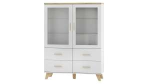 Витрина Мелания 24 Белый 101/ Клен 375 120*45*160 см, Белый   Фиеста