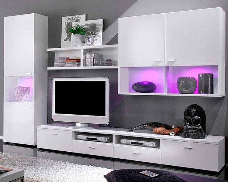 Гостиная Ноктюрн 5 Белый 101 300*45*220 см, Белый   Фиеста