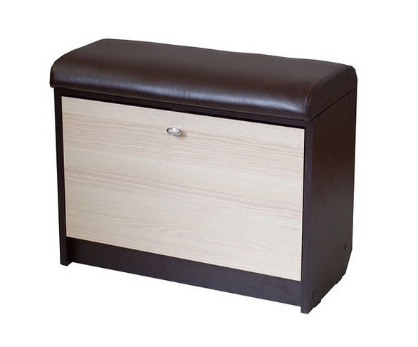 Обувница Мак 2 Дуб молочный/ Венге Цаво 3354 62*30*46 см, Коричневый   Фиеста