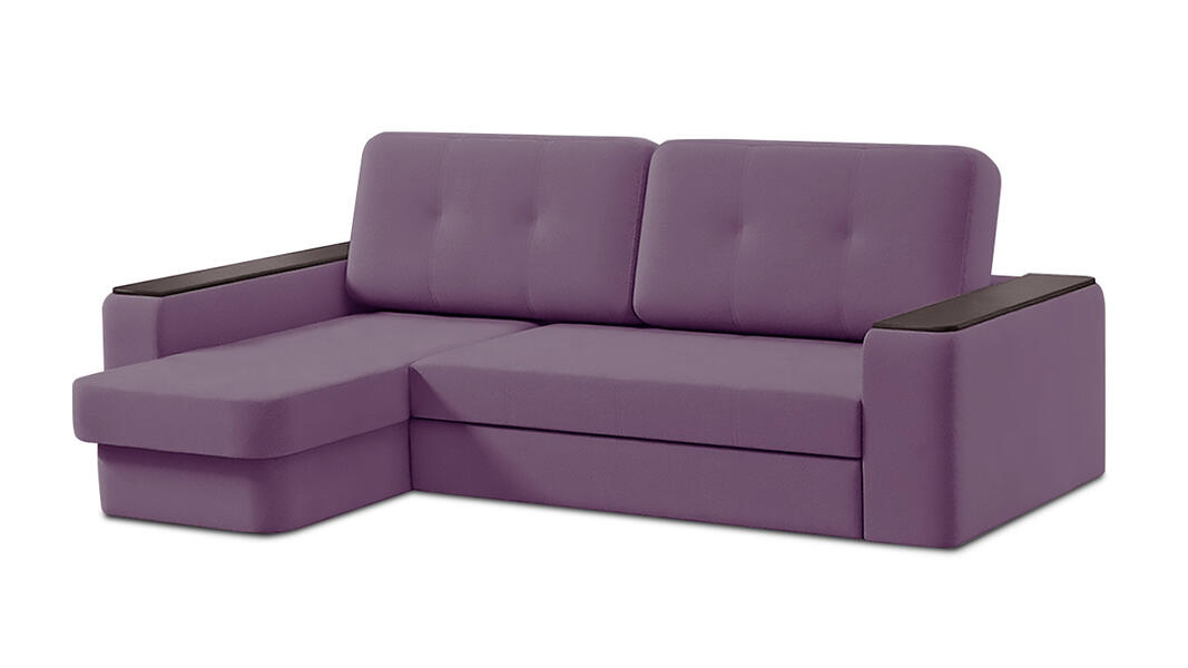 Диван с оттоманкой Арго Лайт Vivaldi 18 233*153*90 см, Фиолетовый  Еврокнижка Фиеста