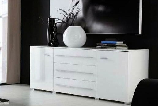 Комод Ганг МДФ Белый DM635-6 / Белый Фасадный 0101 160*42*73 см, Белый   Фиеста