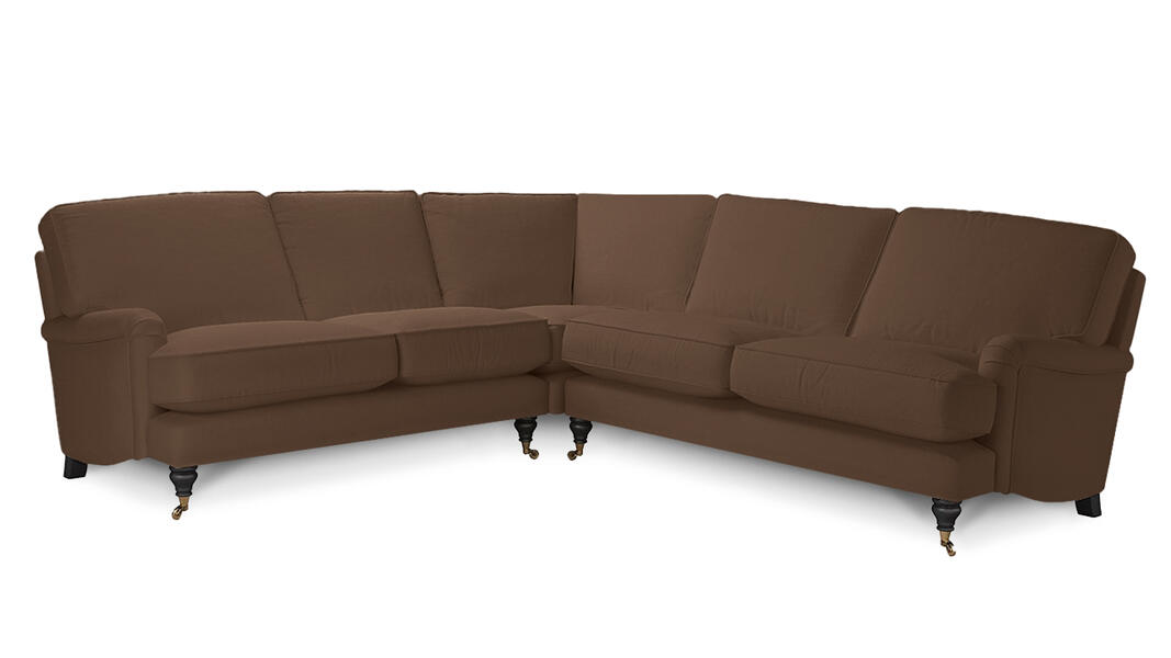 Угловой диван Бристоль (большой) Vivaldi 23 228*228*91 см, Коричневый Велюр Нераскладной Фиеста