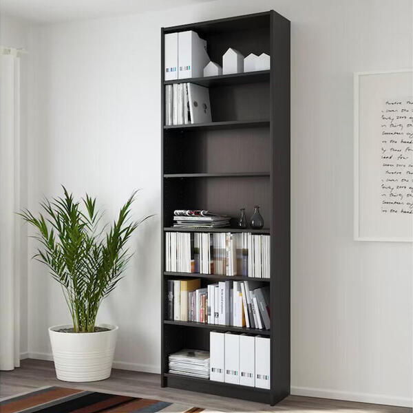 Стеллаж Билли 04 Венге Цаво 3354 80*28*237 см, Черный   Фиеста