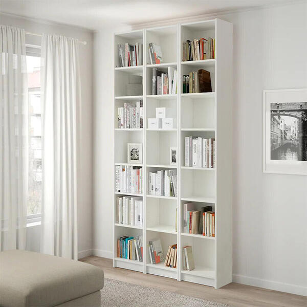 Стеллаж Билли 05 Белый Фасадный 0101 120*28*237 см, Белый   Фиеста