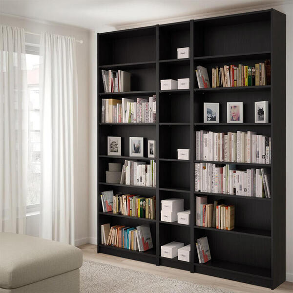 Стеллаж Билли 06 Венге Цаво 3354 200*28*237 см, Черный   Фиеста