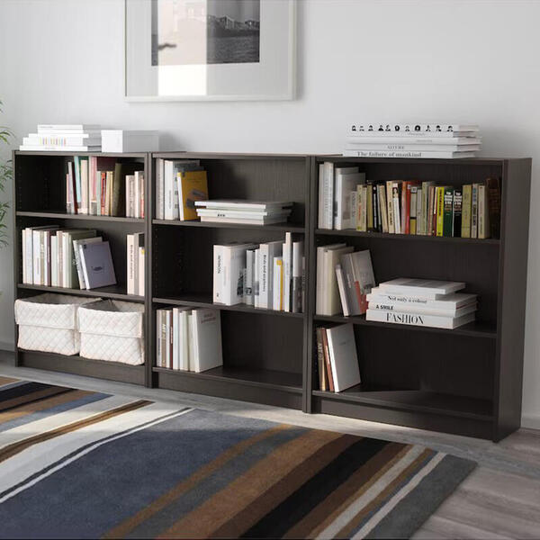 Стеллаж Билли 07 Венге Цаво 3354 240*28*106 см, Черный   Фиеста