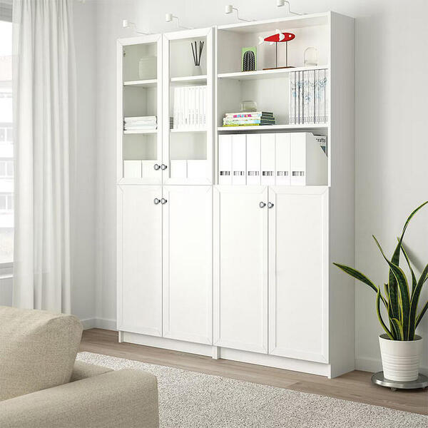 Стеллаж Билли 14 Белый Фасадный 0101 160*30*202 см, Белый   Фиеста