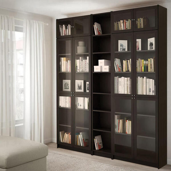 Стеллаж Билли 15 Венге Цаво 3354 200*30*237 см, Черный   Фиеста