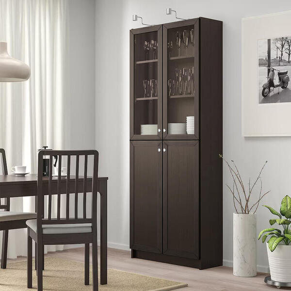 Стеллаж Билли 21 Венге Цаво 3354 80*30*202 см, Черный   Фиеста