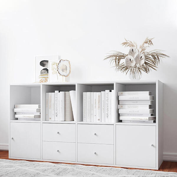 Стеллаж Билли 24 Белый Фасадный 0101 147*39*77 см, Белый   Фиеста