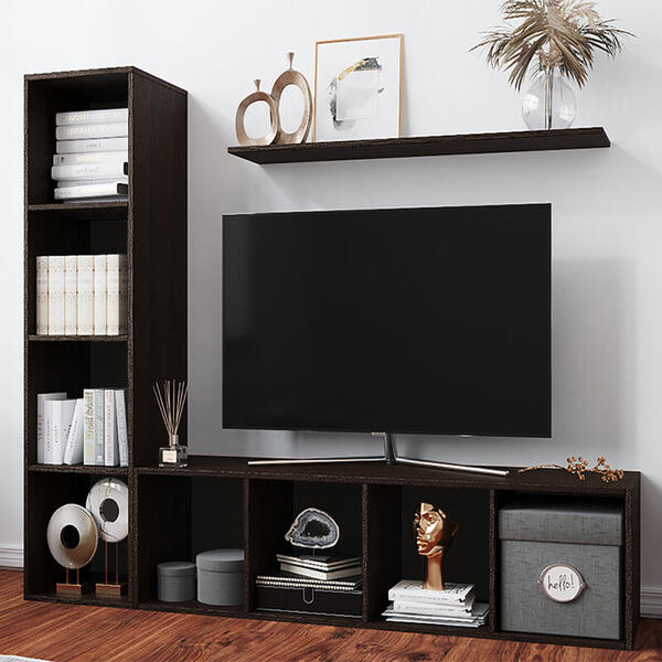 Стеллаж Билли 25 Венге Цаво 3354 185*39*147 см, Черный   Фиеста