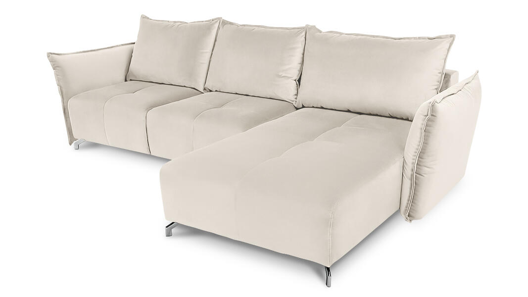 Диван с оттоманкой Дельта Лайт Vivaldi 02 325*186*100 см, Белый  Еврокнижка Фиеста