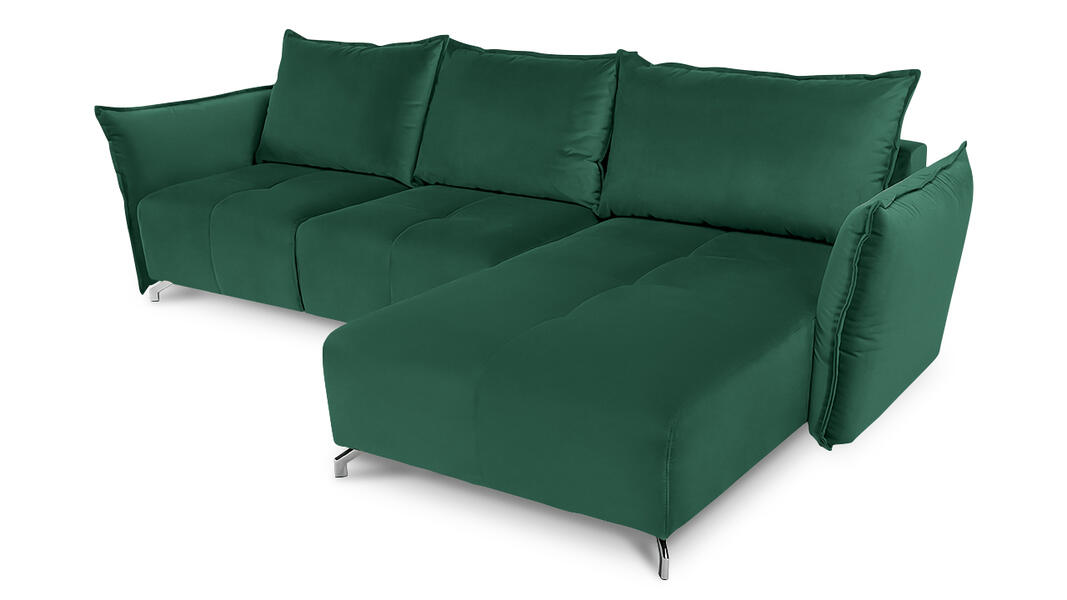 Диван с оттоманкой Дельта Лайт Vivaldi 11 325*186*100 см, Зеленый  Еврокнижка Фиеста