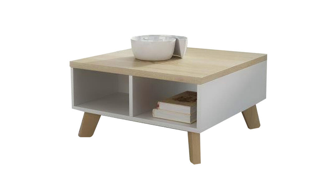 Журнальный столик Мелания 60 Белый 101/ Клен 375 60*60*35 см, Белый   Фиеста