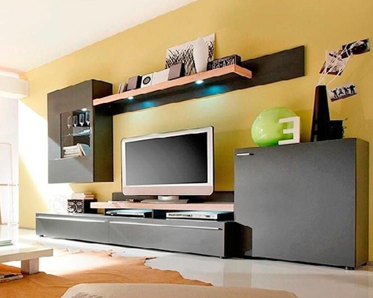 Гостиная Ноктюрн Венге Цаво 3354/ Дуб молочный 8622 330*45*220 см, Коричневый   Фиеста