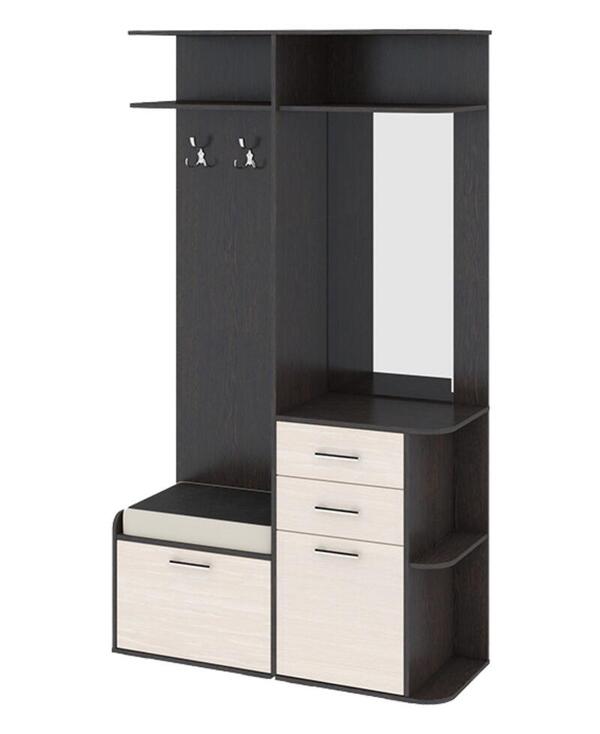 Прихожая Чики Дуб молочный 8622/ Венге Цаво 3354 120*44*212 см, Коричневый   Фиеста