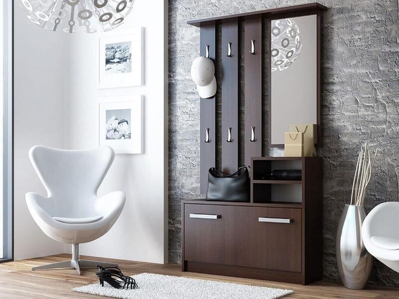 Прихожая Ава Венге 854 85*24*180 см, Черный   Фиеста