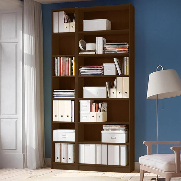 Стеллаж Билли 02 Орех Экко 9459 120*28*237 см, Коричневый   Фиеста