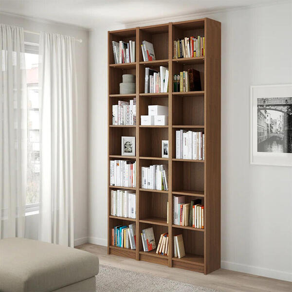 Стеллаж Билли 05 Орех Экко 9459 120*28*237 см, Коричневый   Фиеста