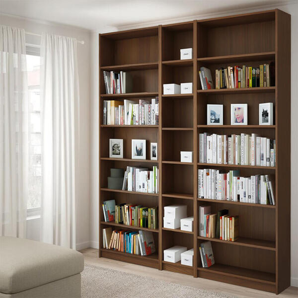 Стеллаж Билли 06 Орех Экко 9459 200*28*237 см, Коричневый   Фиеста