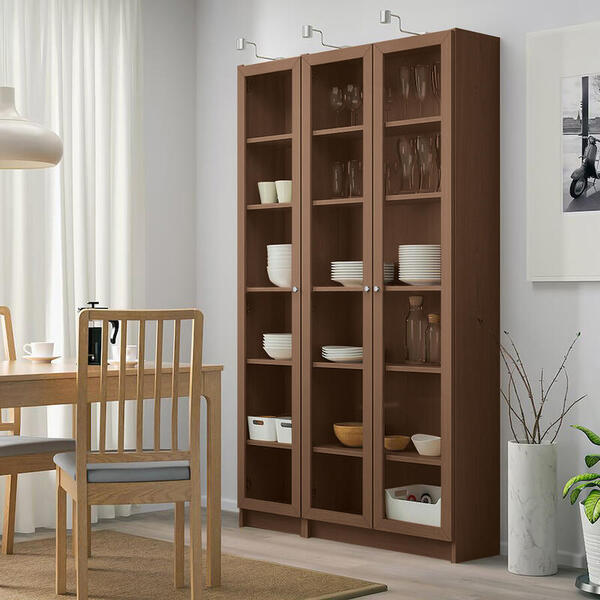 Стеллаж Билли 11 Орех Экко 9459 120*30*202 см, Коричневый   Фиеста