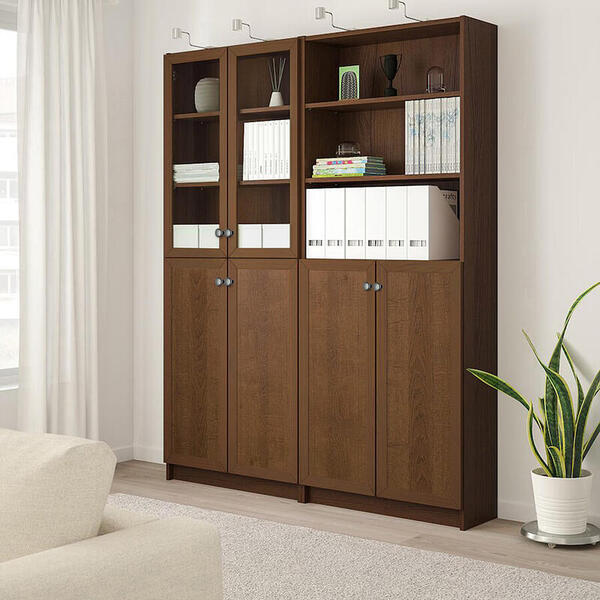 Стеллаж Билли 14 Орех Экко 9459 160*30*202 см, Коричневый   Фиеста