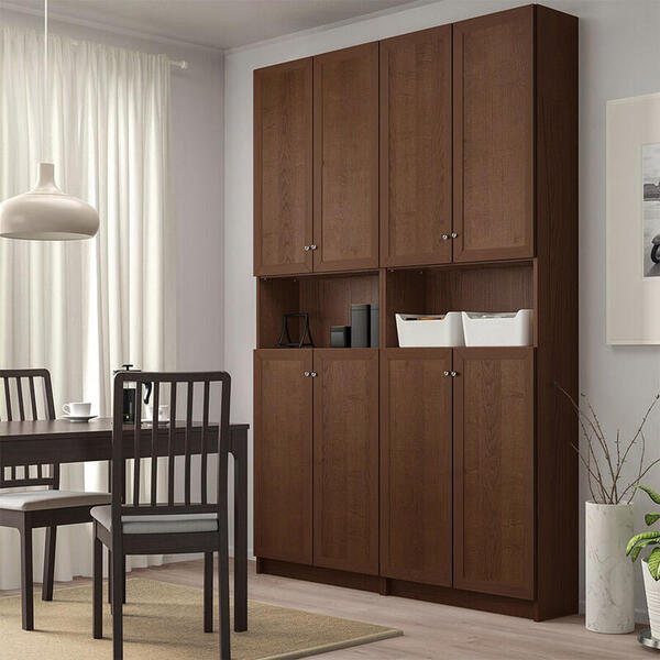 Стеллаж Билли 16 Орех Экко 9459 160*30*237 см, Коричневый   Фиеста