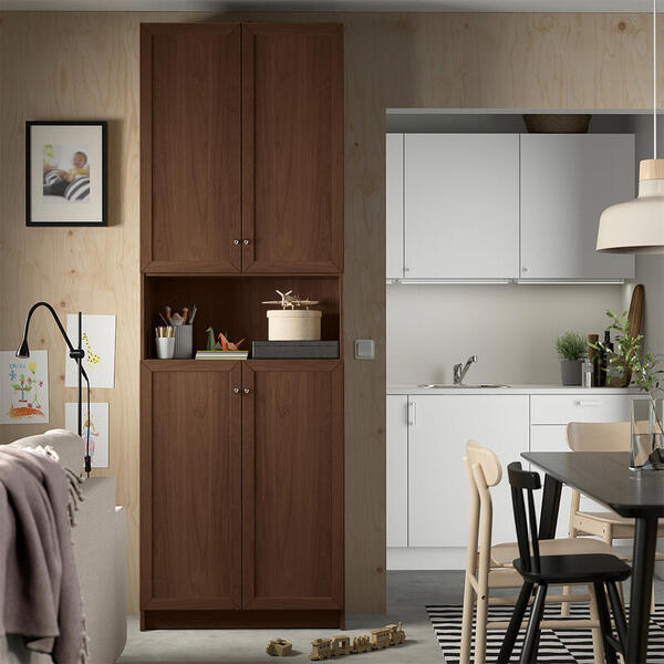 Стеллаж Билли 22 Орех Экко 9459 80*30*237 см, Коричневый   Фиеста