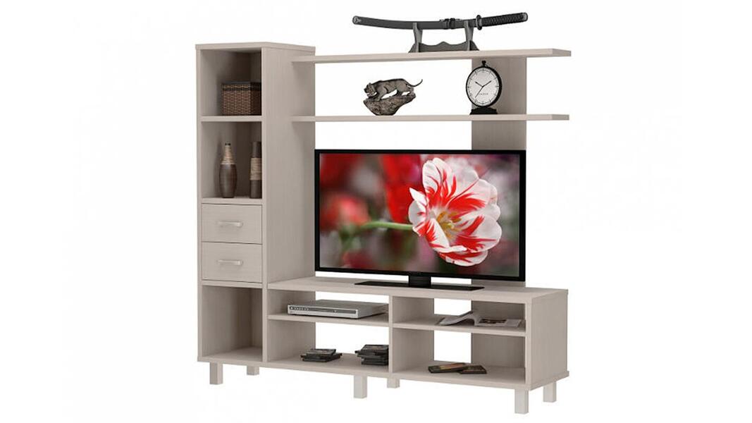 Гостиная Арима Ясень Шимо светлый 3356 155*42*147 см, Серый   Фиеста