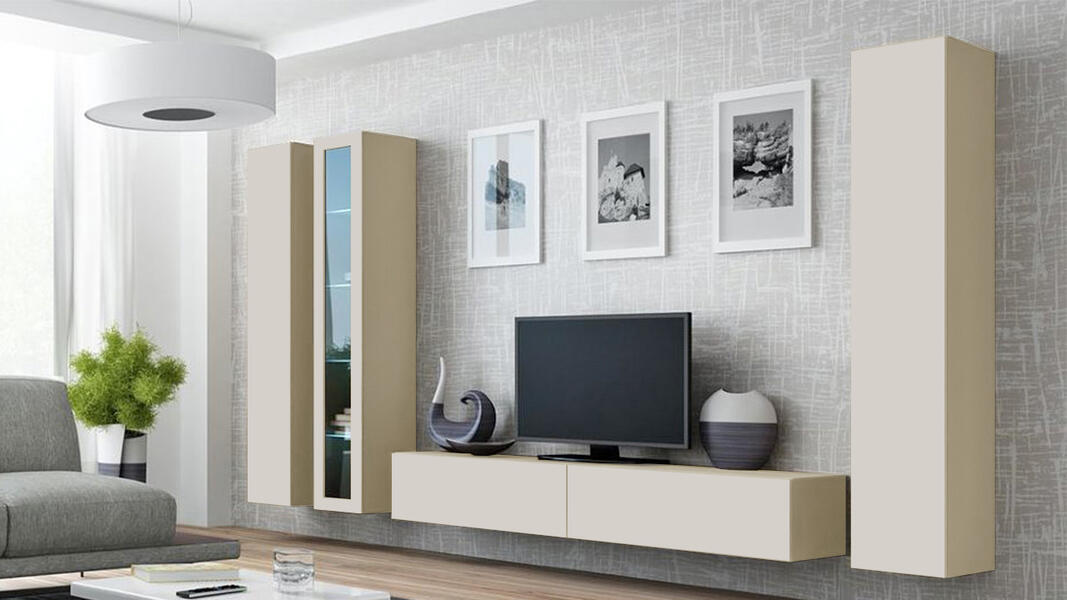 Гостиная Виго 2 Бежевый 0522 300*42*180 см, Бежевый   Фиеста