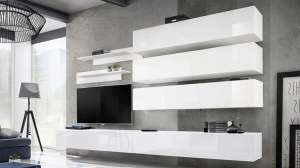 Гостиная 4 МДФ Белый DM635-6 / Белый Фасадный 0101 320*40*180 см, Белый   Фиеста