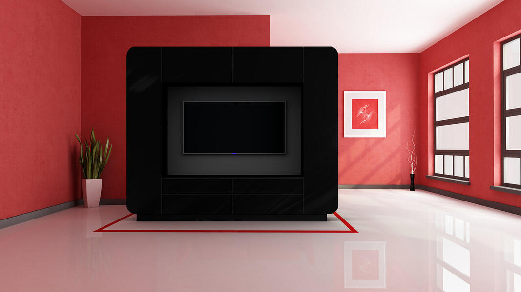 Гостиная Купертино МДФ (черная) 240*39*195 см, Черный   Фиеста