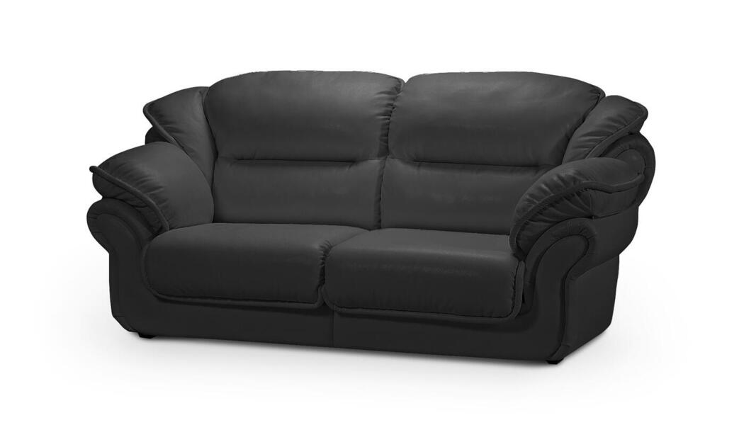 Диван Адажио Madras 21 220*110*103 см, Черный Натуральная кожа Нераскладной Фиеста