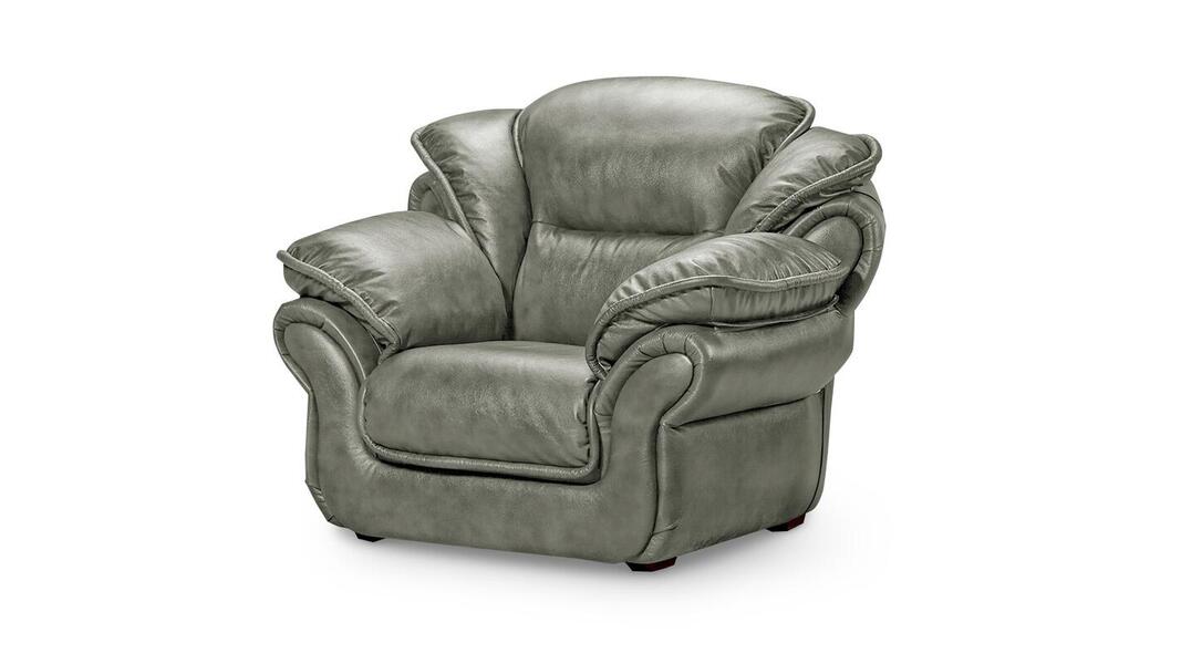 Кресло Адажио Madras Грей 128*110*103 см, Серый Натуральная кожа Нераскладной Фиеста