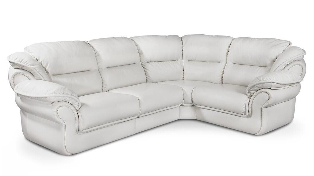Угловой диван Адажио Madras 1003 302*221*103 см, Белый Натуральная кожа Нераскладной Фиеста