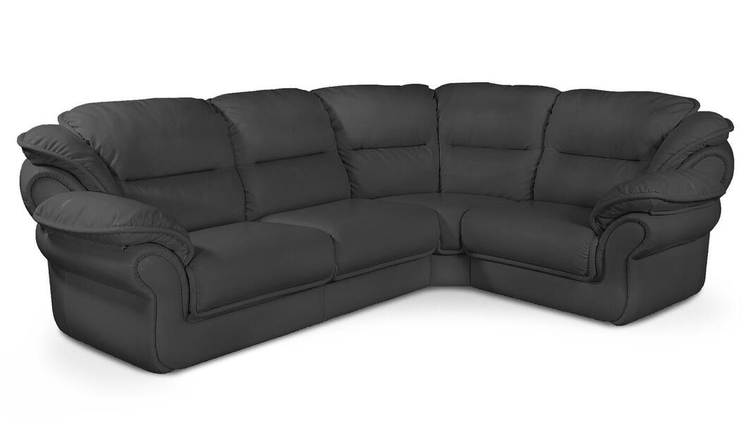 Угловой диван Адажио Madras 21 302*221*103 см, Черный Натуральная кожа Нераскладной Фиеста