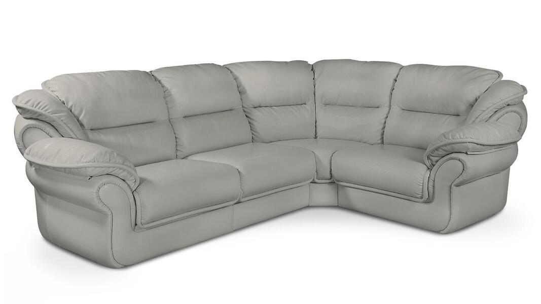 Угловой диван Адажио Madras Грей 302*221*103 см, Серый Натуральная кожа Нераскладной Фиеста