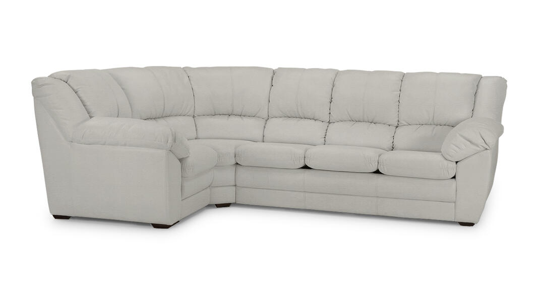 Угловой диван Оберон Madras Грей 295*192*102 см, Серый Натуральная кожа Нераскладной Фиеста