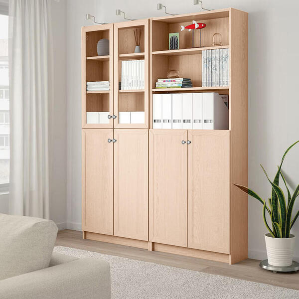 Стеллаж Билли 14 Дуб Молочный 8622 160*30*202 см, Бежевый   Фиеста