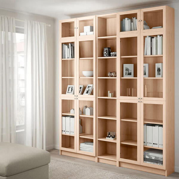 Стеллаж Билли 15 Дуб Молочный 8622 200*30*237 см, Бежевый   Фиеста