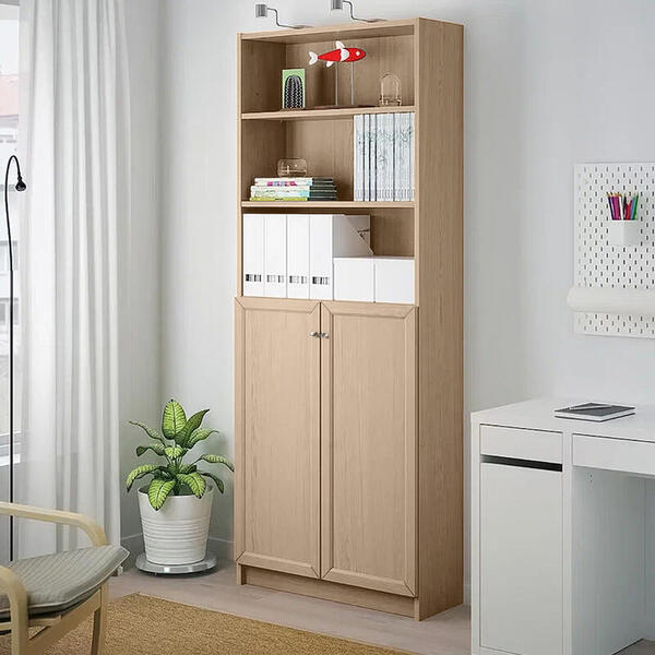 Стеллаж Билли 23 Дуб Сонома светлый 3025 80*30*202 см, Бежевый   Фиеста