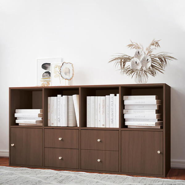 Стеллаж Билли 24 Орех Экко 9459 147*39*77 см, Коричневый   Фиеста