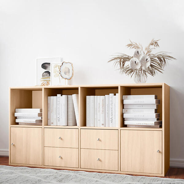 Стеллаж Билли 24 Дуб Молочный 8622 147*39*77 см, Бежевый   Фиеста