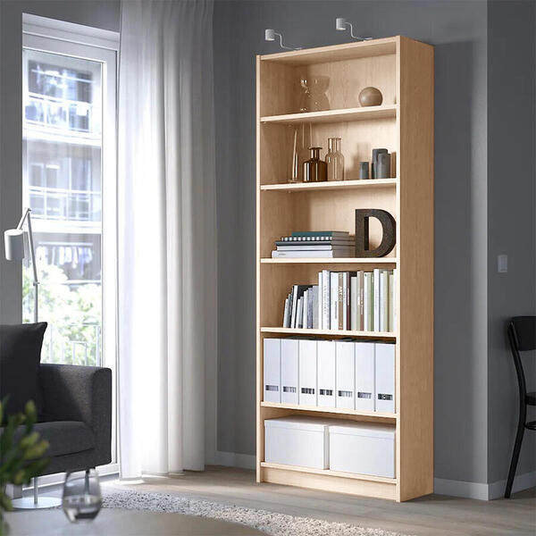 Стеллаж Билли 01 Дуб молочный 8622 80*28*202 см, Бежевый   Фиеста