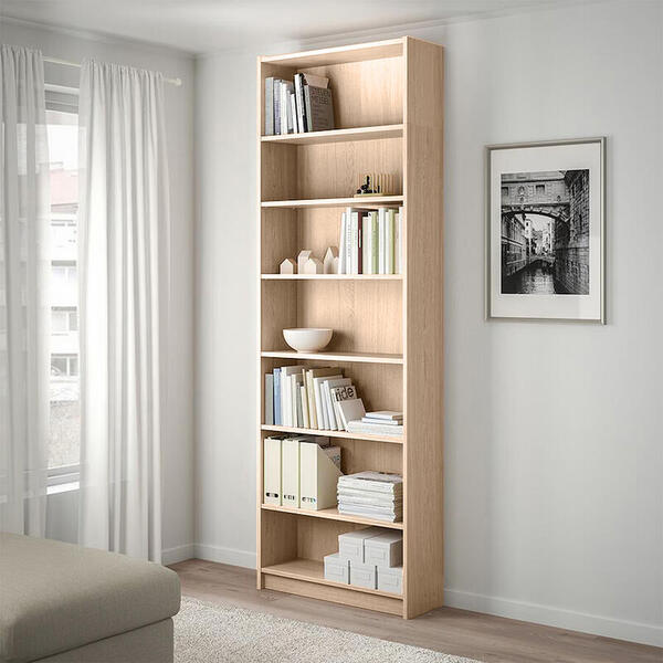 Стеллаж Билли 04 Дуб Сонома 3025 80*28*237 см, Бежевый   Фиеста