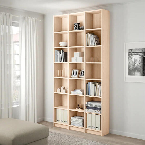 Стеллаж Билли 05 Дуб молочный 8622 120*28*237 см, Бежевый   Фиеста