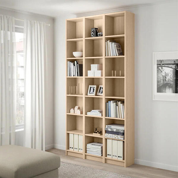 Стеллаж Билли 05 Дуб Сонома 3025 120*28*237 см, Бежевый   Фиеста